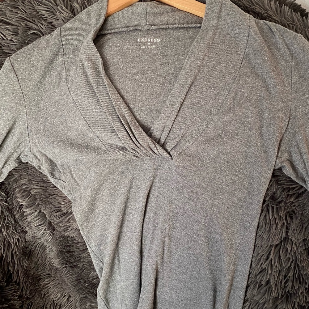Express 3/4 sleeve grey sweater